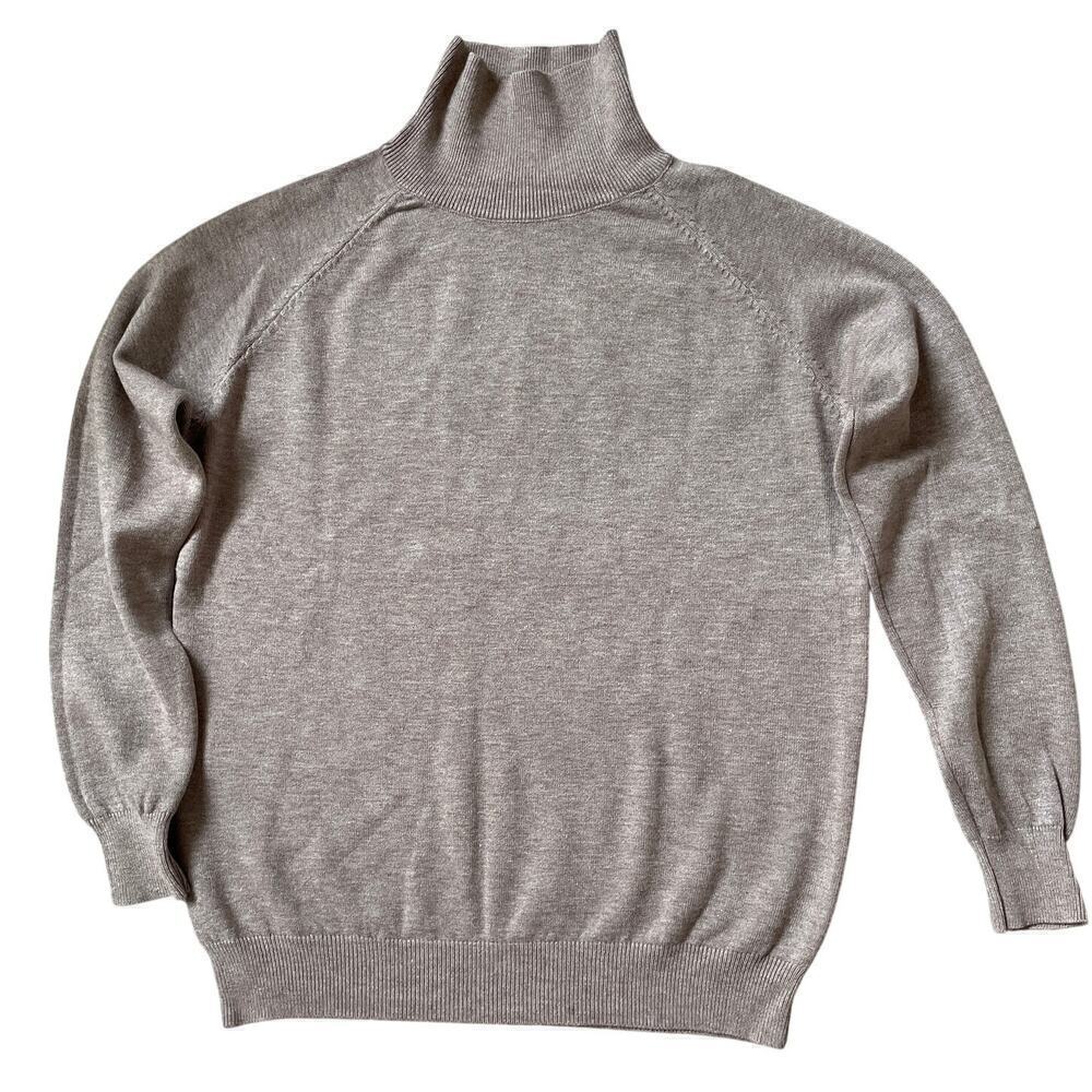 Luxury Cashmere-Feel Turtleneck Sweater | Mocha Suede, Business Capsule S, M New
